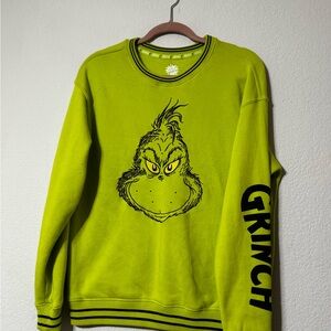 Hybrid Apparel Lime Green Grinch Crewneck Sweater